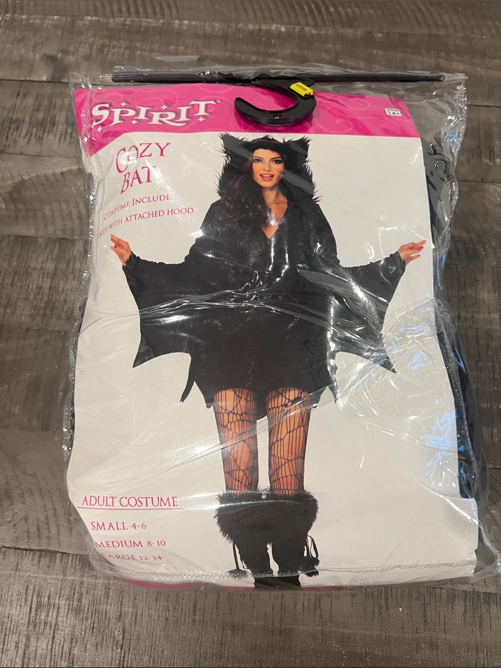 Spirit Halloween Black Cozy Bat Adult Hooded Costume